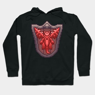 Pixel Art Dragon Crest Red Hoodie